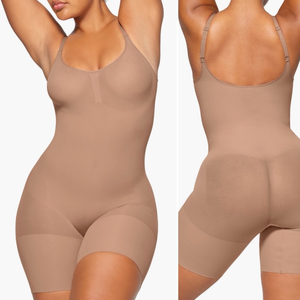 NWT SKIMS Everyday Sculpt Mid Thigh Bodysuit in Sienna, size S
